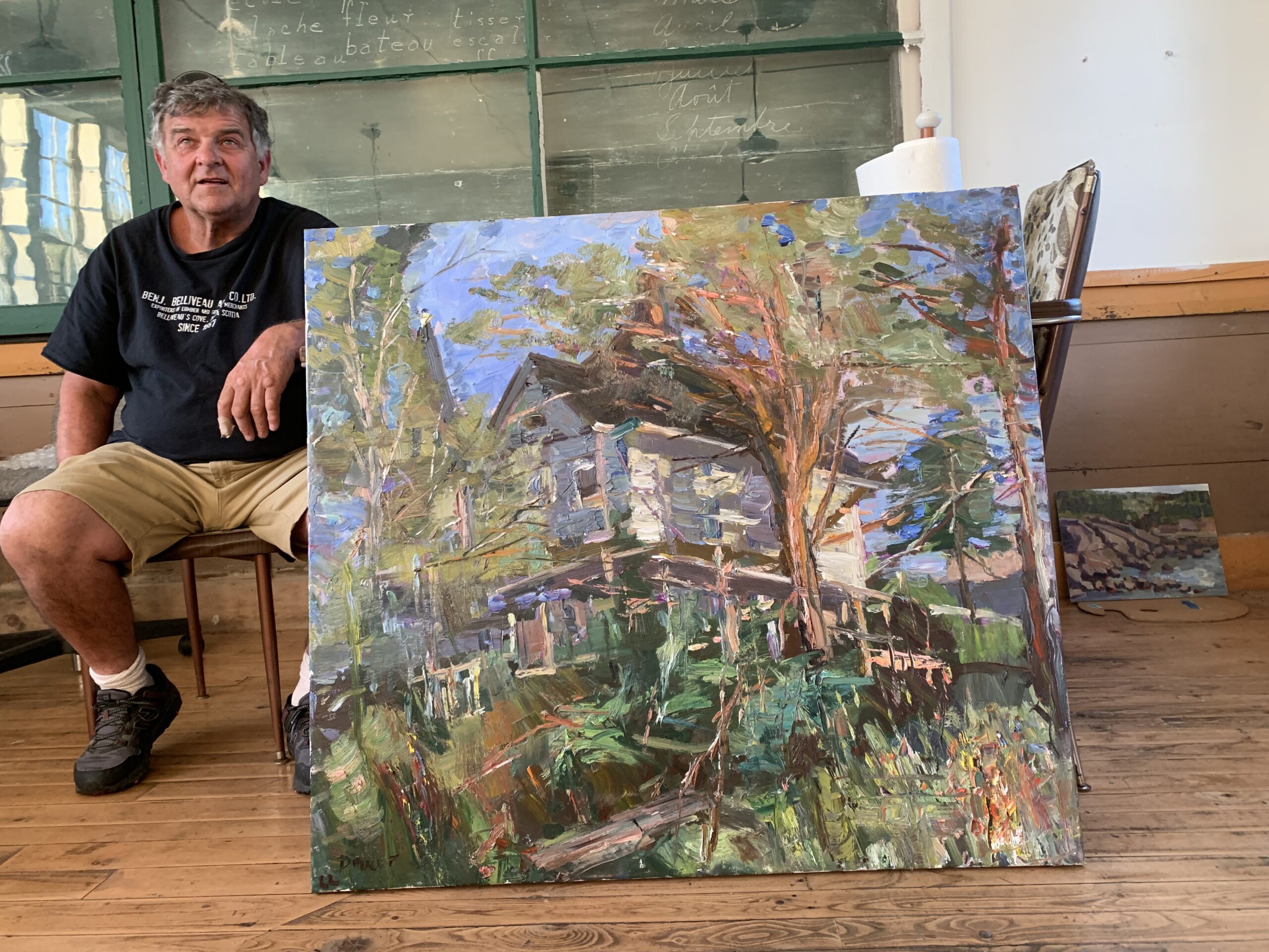 Michel Doucet with painting