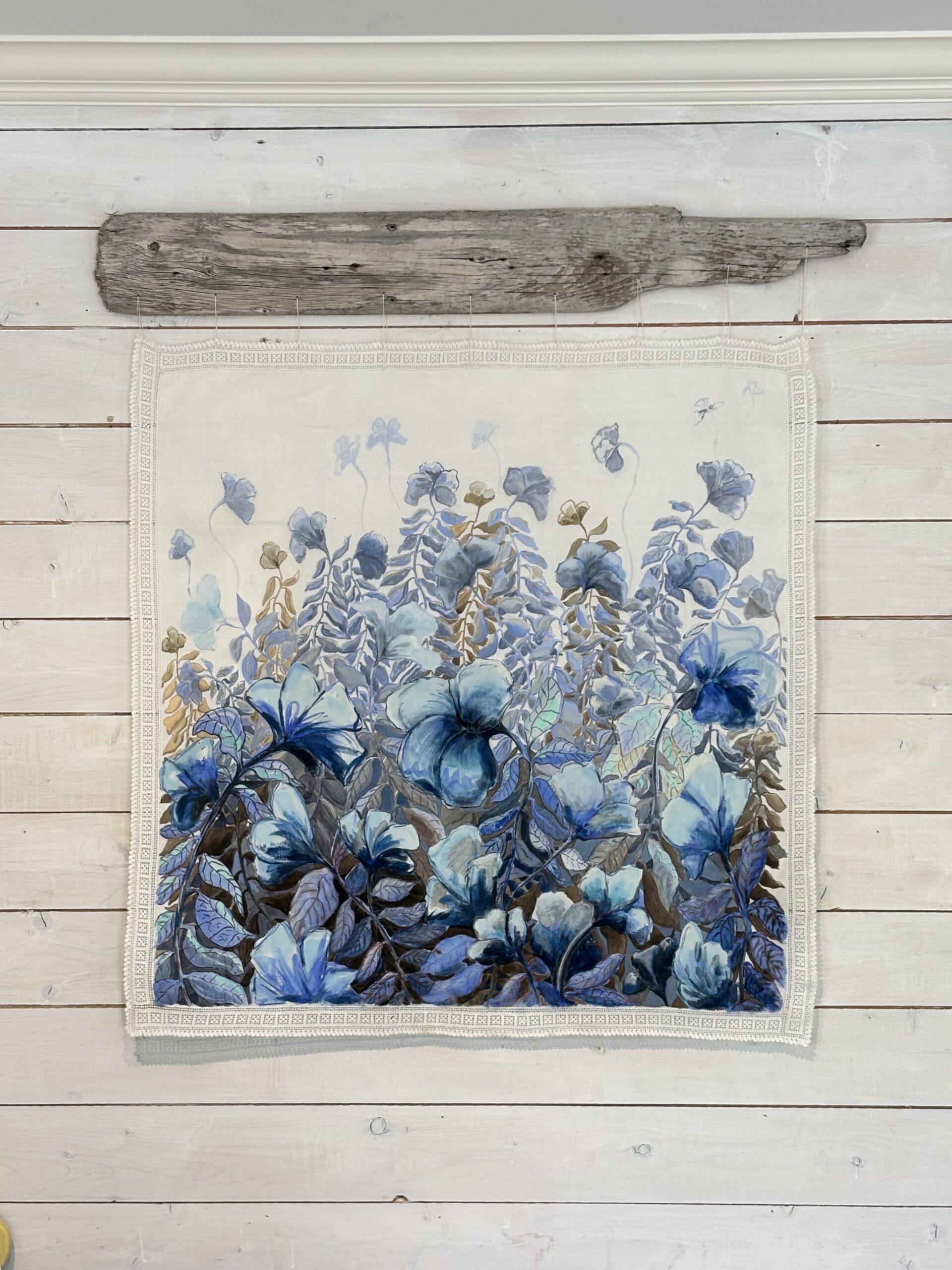 Painted textile detail by Jessica Sheila