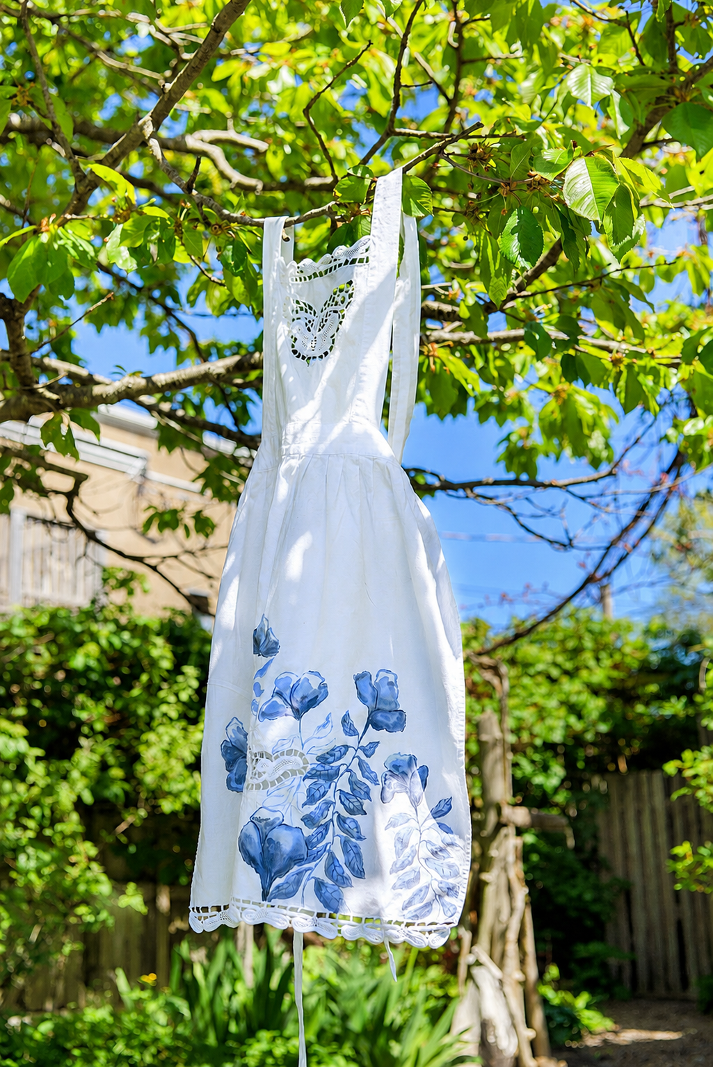 Painted apron artwork by Jessica Sheila